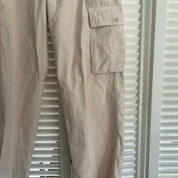 Madewell Low-Slung Straight Cargo Pants In Vintage Linen Beige Tan Size 26 - Picture 5 of 7